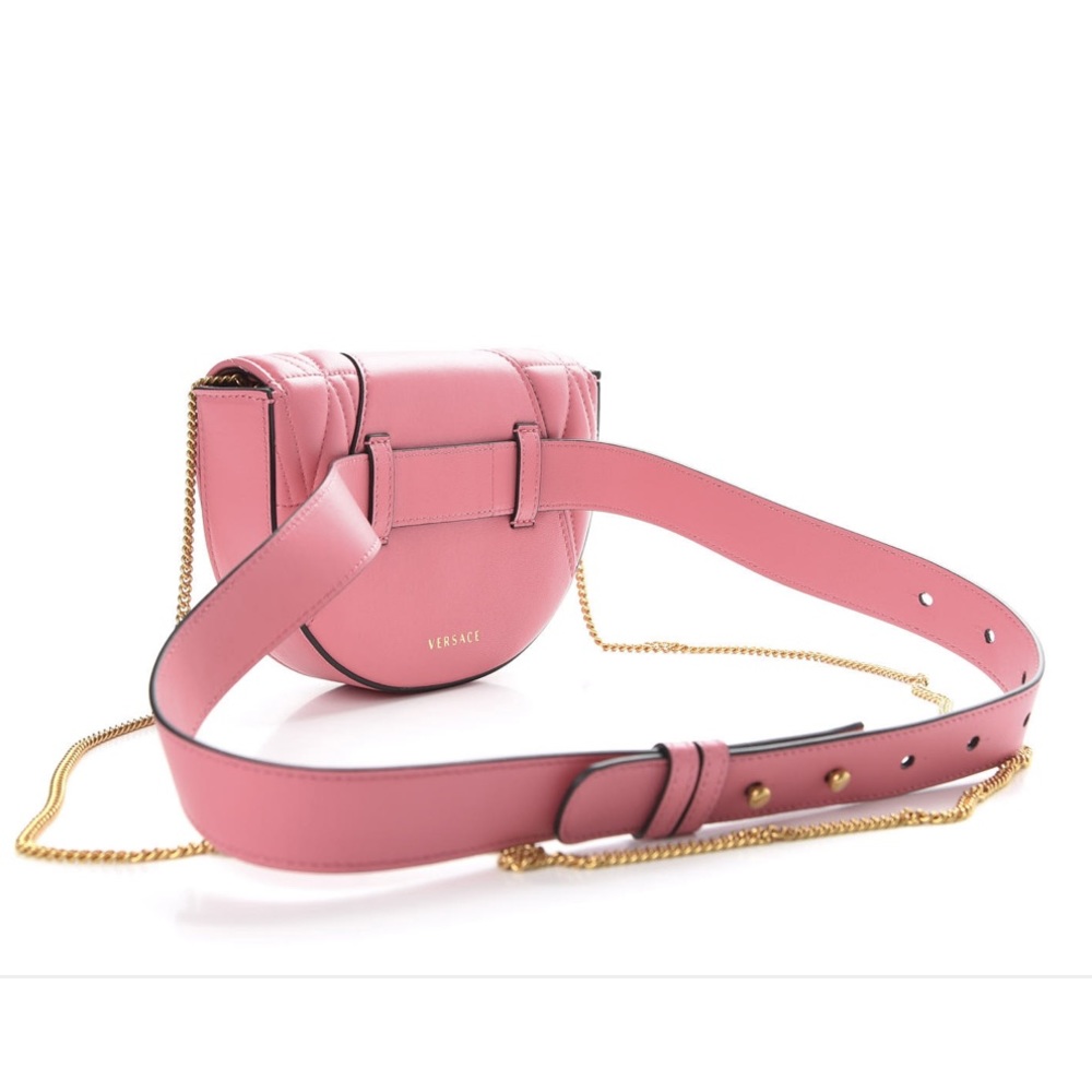 VERSACE Virtus pink quilted leather belt chain bag - Picture 5 of 9